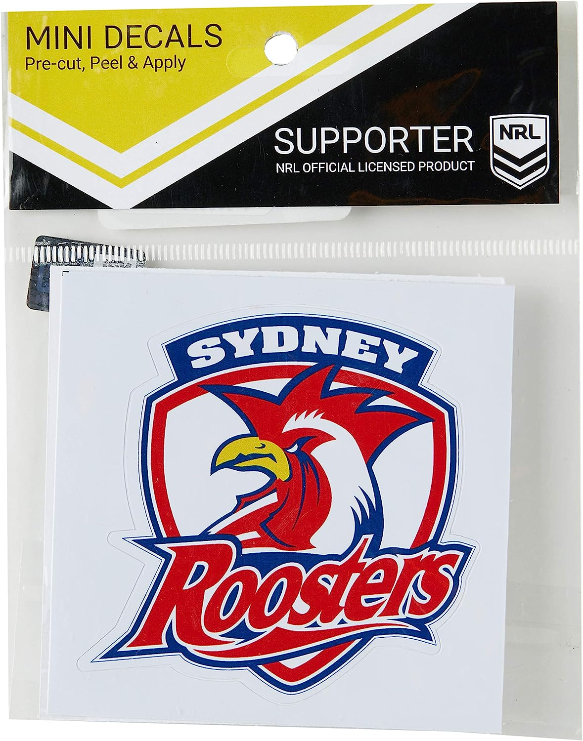 NRL Itag Pack of 2 Mini Decals Roosters Mini Decals, Unisex-Adult