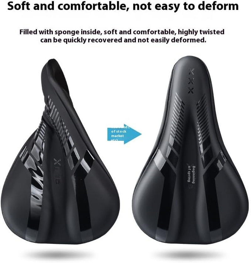 Bike Seat Cushion - Gel Padded Bike Seat Cover for Men & Women Comfort, Adjustable Velco Secure Bicycle Cushion, Upgraded Installation Fit with Peloton, Indoor & Outdoor Bicycle Saddle - Black image number 5