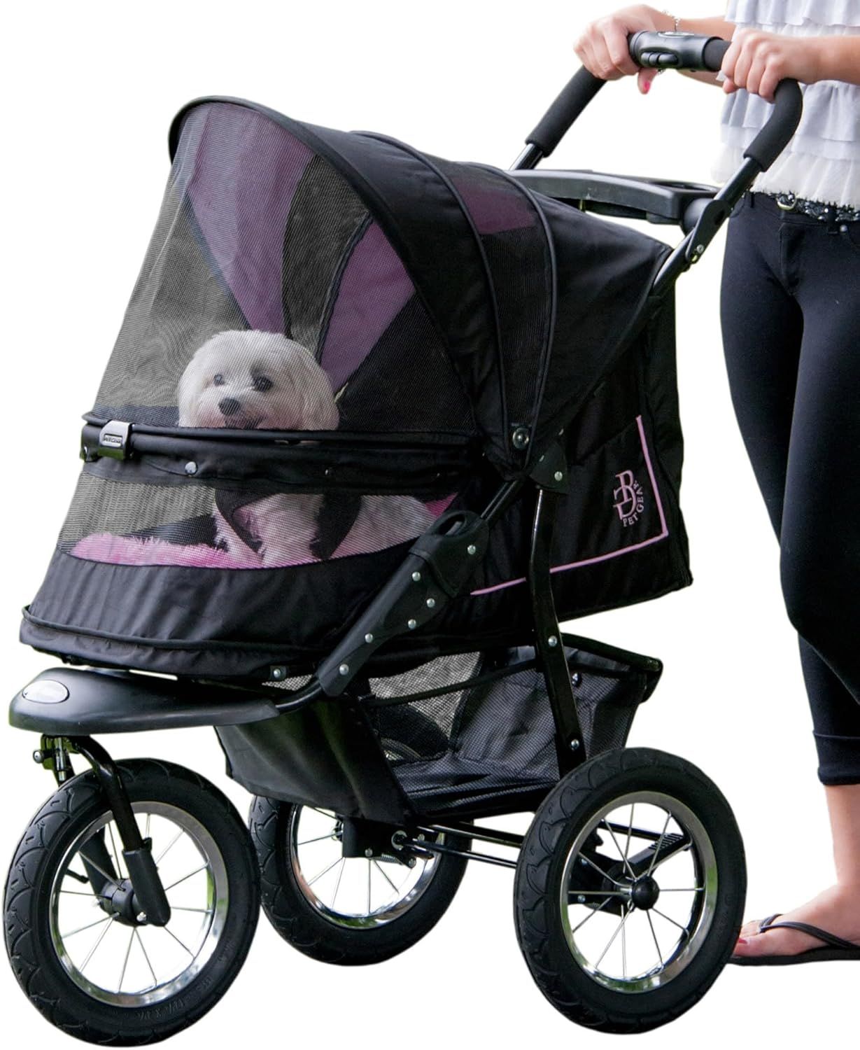 Pet Gear No-Zip Push Button Pet Stroller for Cats/Dogs, Zipperless Entry, Easy One-Hand Fold, Gel-Filled Tires, Plush Pad + Weather Cover Included, Aquamarine