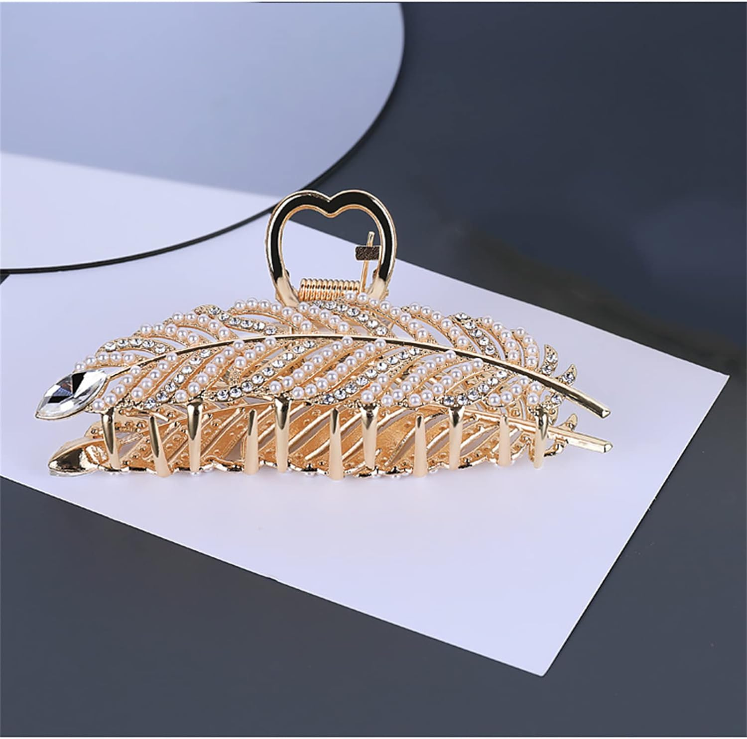 Hair Clips for Women, Cute Claw Clip, Creative Hair Accessories,Golden Leaves image number 1