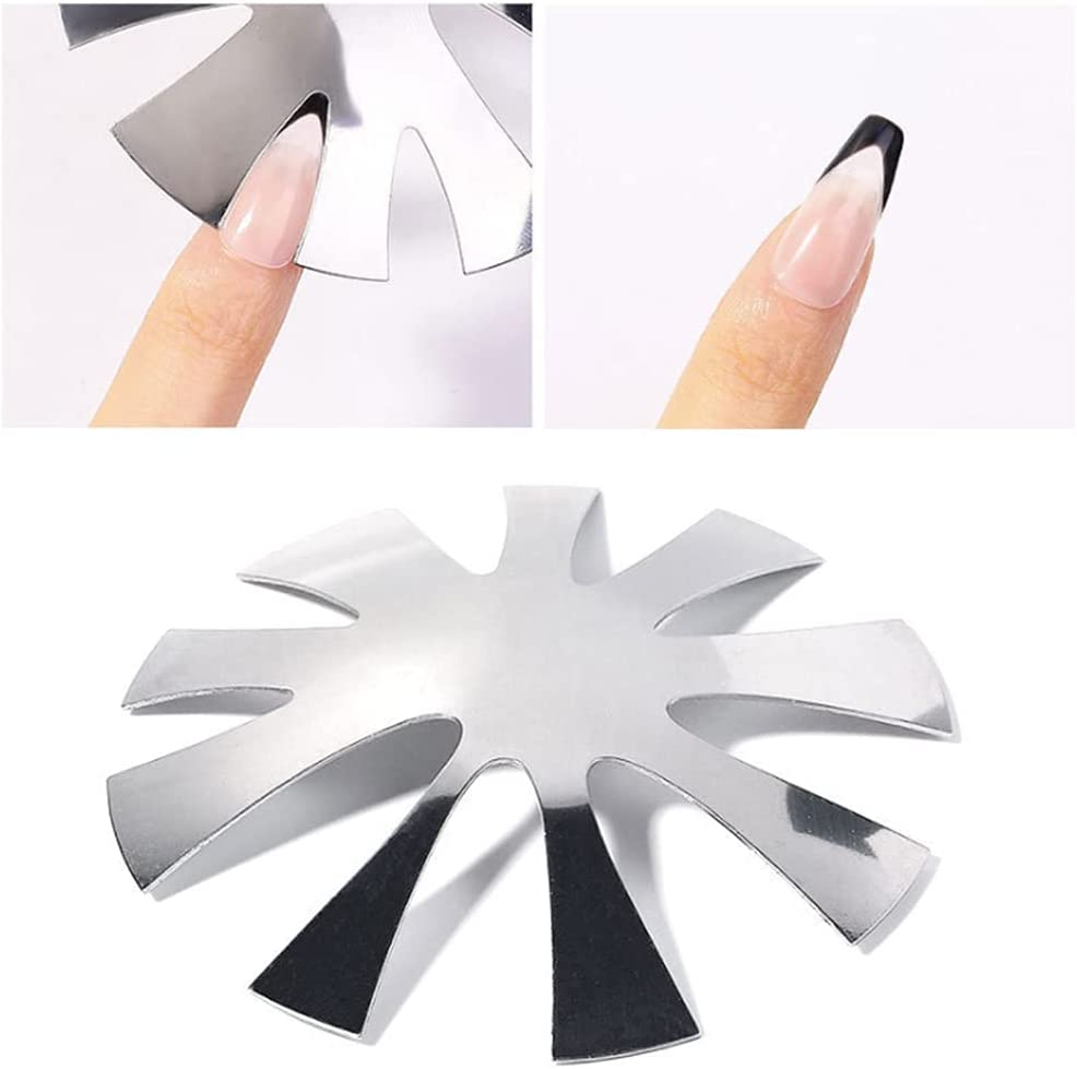 French Cutter for Nails, 3Pcs French Tip Edge Trimmer Easy Smile Line Cutter for Acrylic Nails, V Cut Nail Cutter with 2Pcs Acrylic Brush, 1Pcs French Tip Cutting Knife, 5 Spare Blades