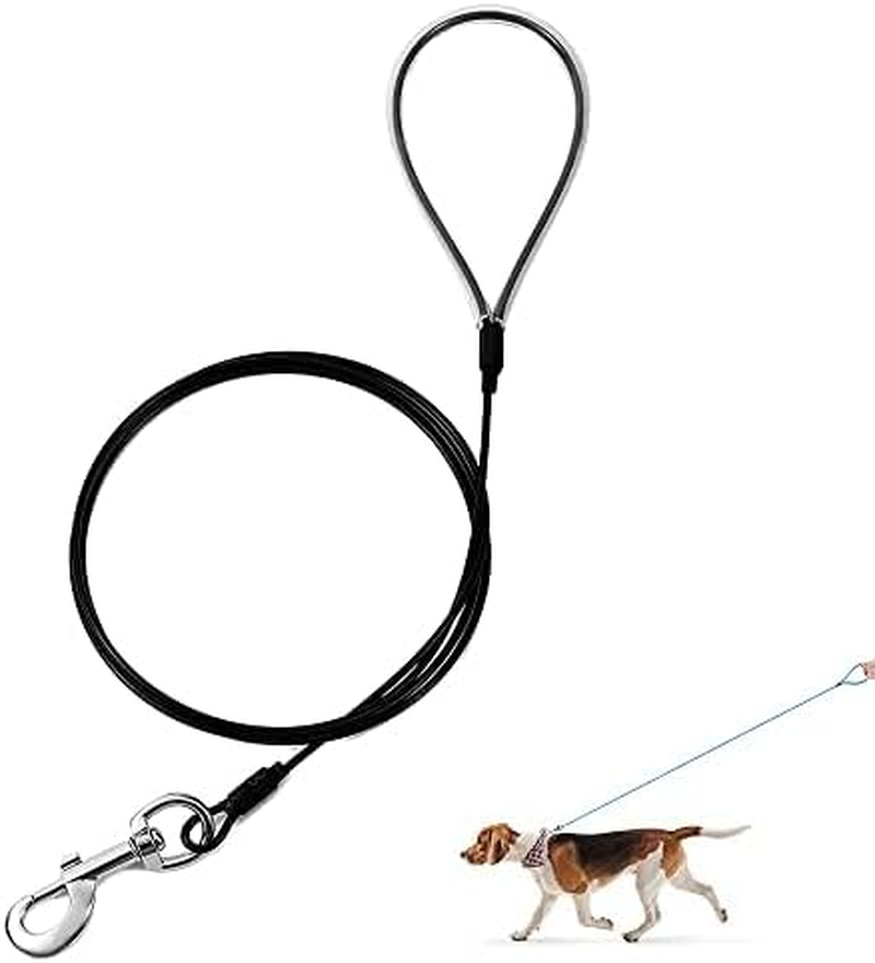 Mi Metty Chew-Proof Dog Lead, 6 Ft Bite-Resistant Dog Lead for Large Dogs up to 250 Lbs, Slip Lead with Comfortable Padded Handle