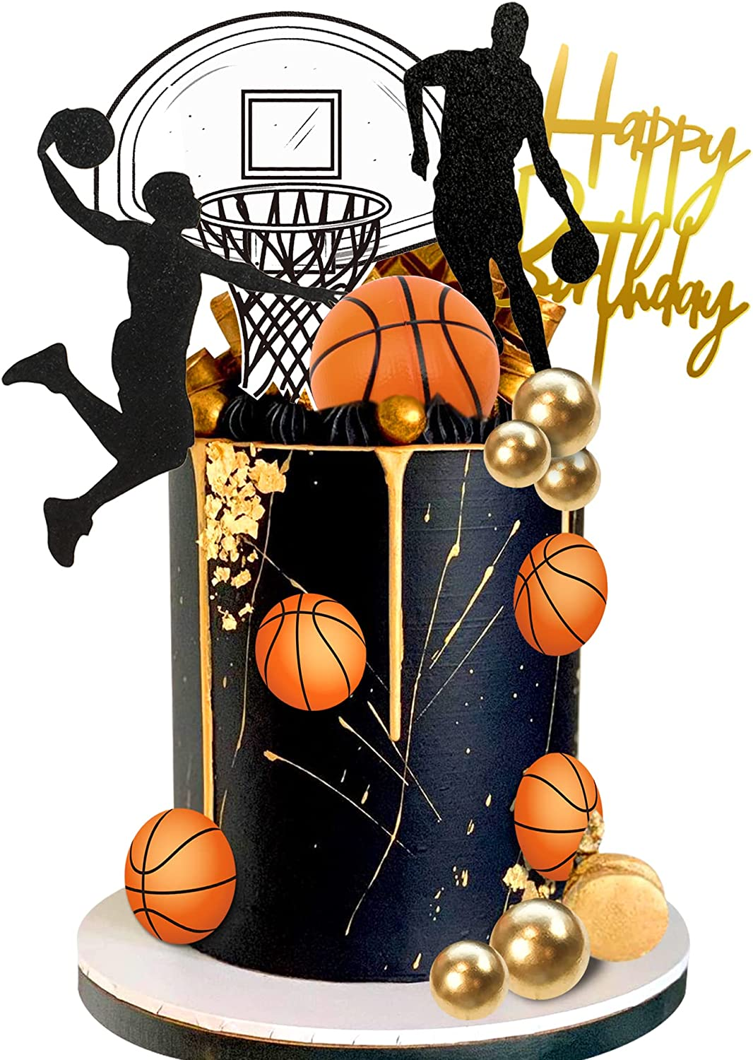 20 PCS Basketball Cake Toppers - Star Themed Cake Decorations for Birthday Parties image number 1