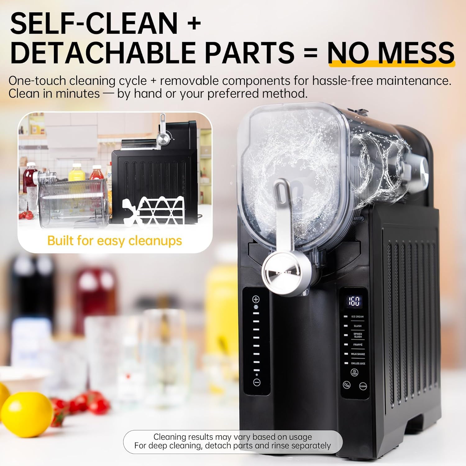 KTX 2.6L Frozen Drink Maker &ndash; 6-In-1 Slushie & Ice Cream Machine with Auto-Clean, Temp Display, No Ice Needed | Smoothies, Milkshakes, Frapp&eacute;s, Cocktails, Slushies, Ice Cream image number 4