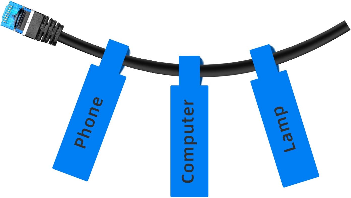 NIIMBOT Cable Label Maker Tape (0.49" X 4.29") Printer Sticker Paper with Self-Adhesive for D11/D110/D101/H1S Label Maker,1 Roll of 65 (White)