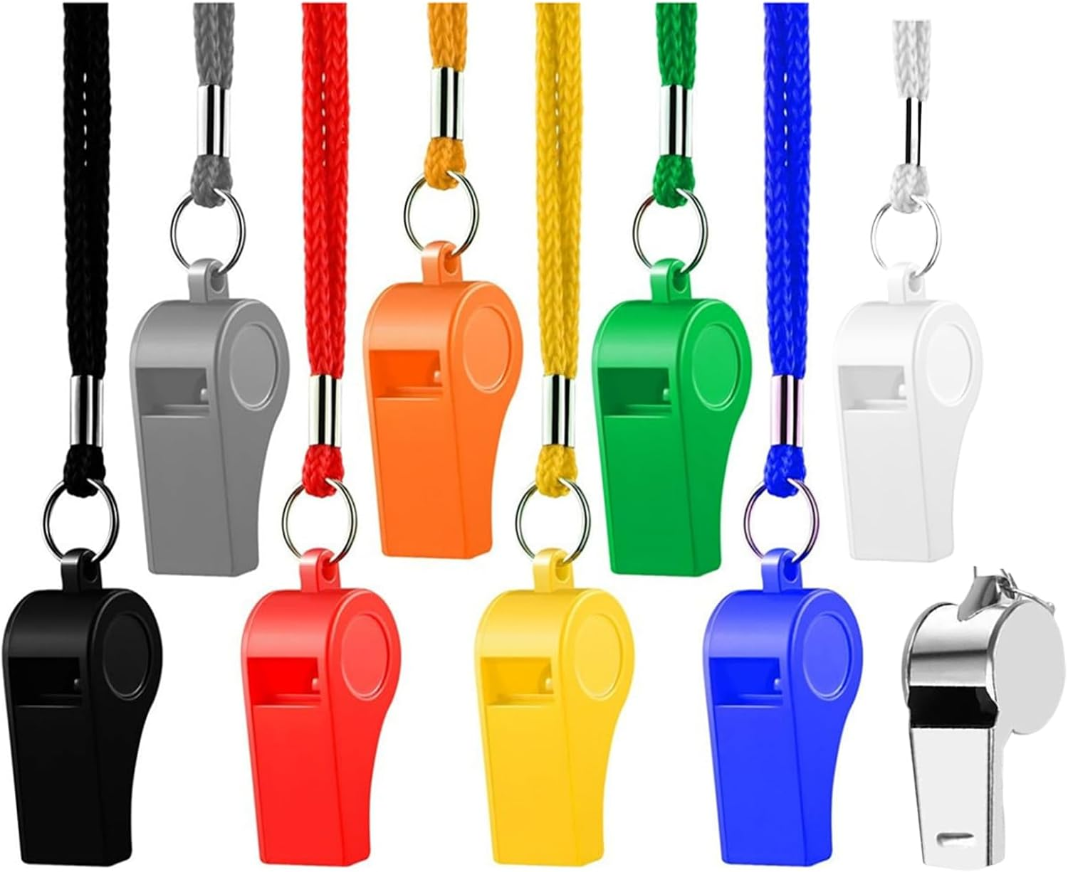 9Pack Coaches Referee Whistles, Whistle Sport,Loud Referee Whistle for Coaches, Soccer Referees, and Training - Durable Plastic Whistle with Lanyard for Sports & Safety image number 3