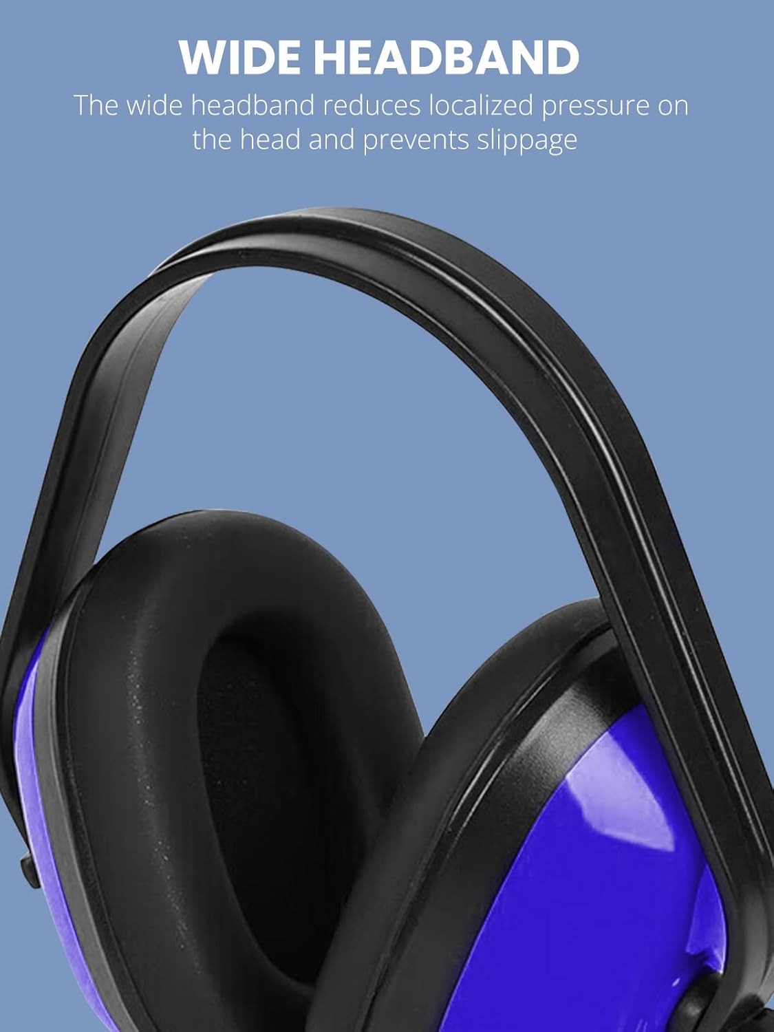 Gizmolet Noise Cancelling Headphones, Thick Padded Ear Protection Earmuffs with Adjustable Headband, Hearing Protection for Shooting, Mowing, Construction and Loud Work, Blue image number 4