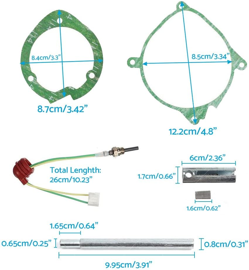 MAX COOL 7Pcs Air Diesel Heater Plug Service Kit Ceramic Glow Plug Kit Compatible with Chinese Diesel Heater-5Kw