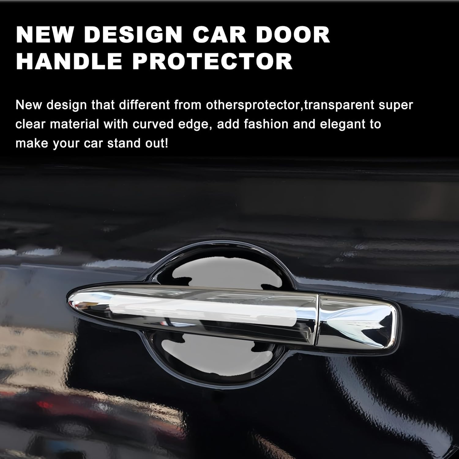 8Pcs Waterproof Car Door Handle and Rear View Mirror Scratch Protector Sticker, Transparency Anti-Scratches Cup Protector image number 6