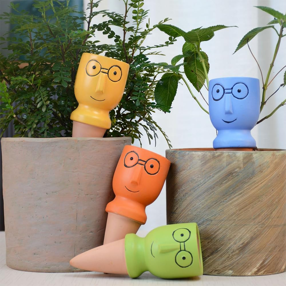 Terracotta Watering Spikes (4 Pack) &ndash; Self Watering Stakes for Indoor & Outdoor Plants &ndash; Automatic Slow Release Irrigation System for Vacation Plant Care(Cartoon) image number 5