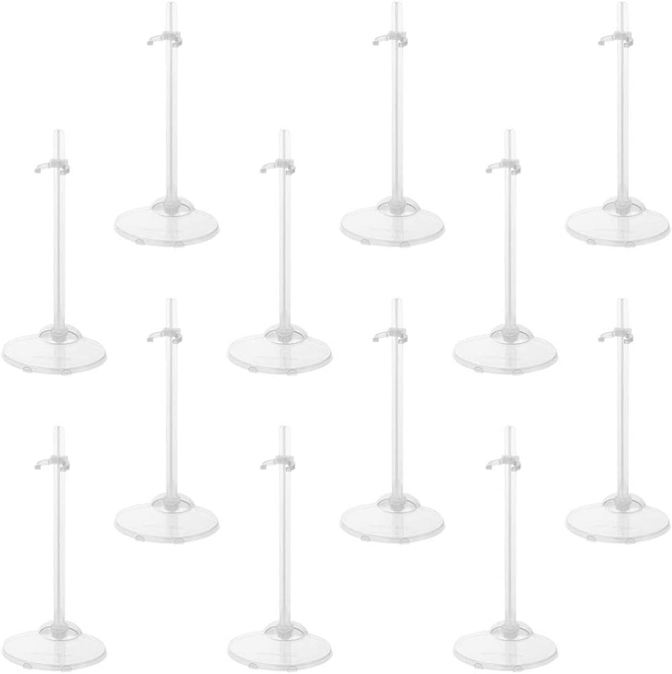 Toddmomy Doll Stands Show 15Pcs Doll Stands Display Holder Transparent Support for S Plastic S image number 5