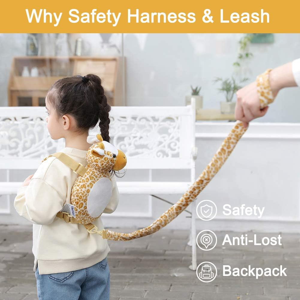 Berhapy 2 in 1 Monkey Toddler Safety Harness Backpack Children'S Walking Leash Strap (Giraffe) image number 3
