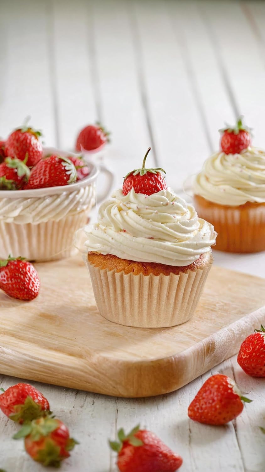 500 Count Standard White Cupcake Liners - Grease-Proof Baking Cups Paper, No Odor, Food Grade - Ideal for Baking & Decorating Delightful Cupcakes!