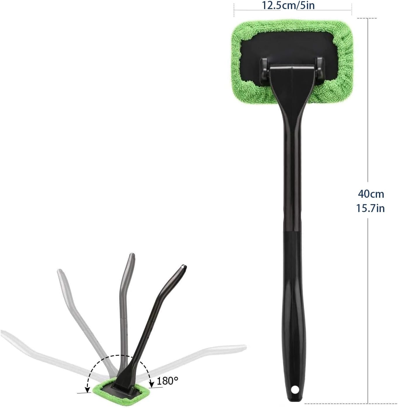 Windshield Cleaning Tool Windshield Cleaning Wand Auto Window Cleaner,5 Pieces Reusable Cloth Pads for Car Interior, Dirty Car Washing Brushes (Green) image number 2