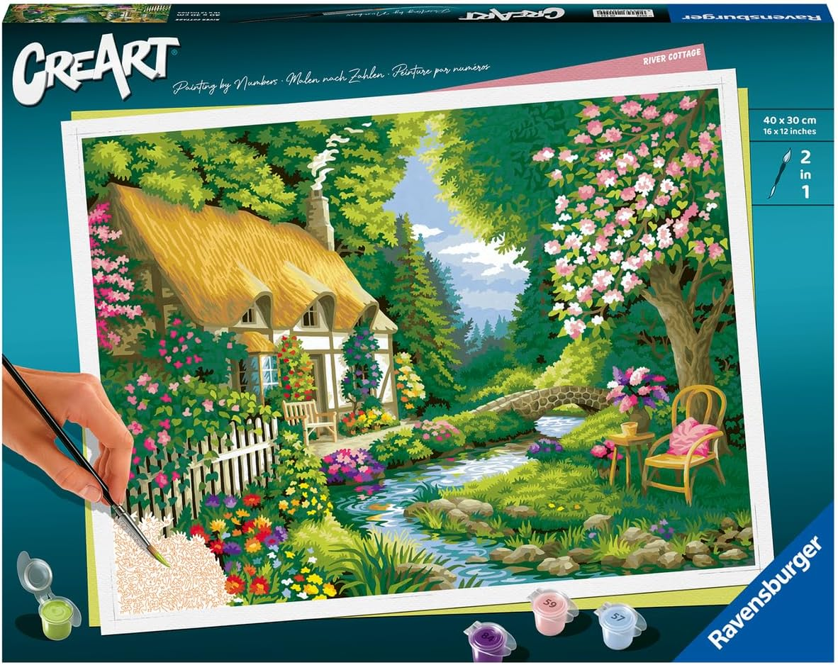 Ravensburger Creart - Malen Nach Zahlen 20154 - River Cottage - Ab 14 Jahren image number 6