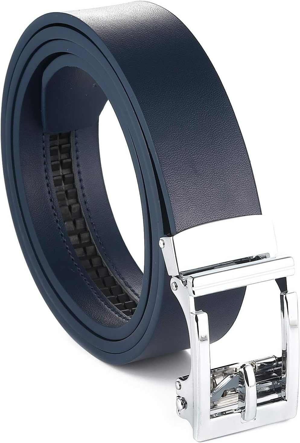 Gelante Genuine Leather Ratchet Dress Belt with Automatic Sliding Buckle - Minimalistic Style-Trim to Fit image number 6