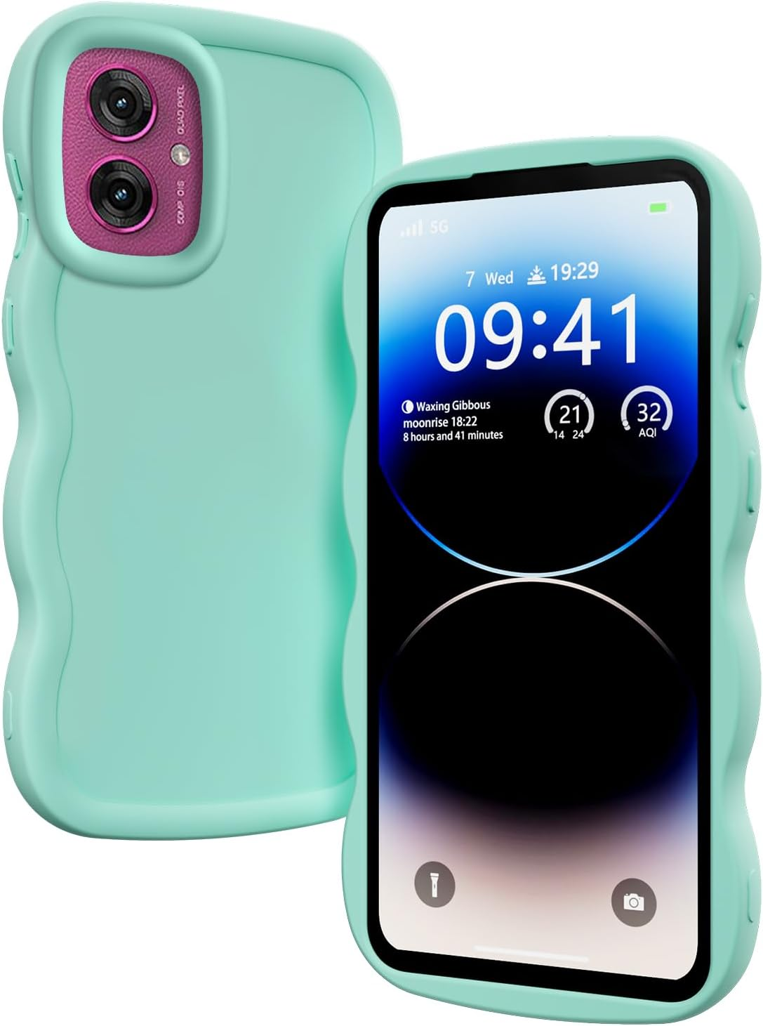 XINYEXIN Liquid Silicone Case for Motorola Moto G55, Waves Curly Shape Cute Soft Shockproof Mobile Phone Protective Case - Purple