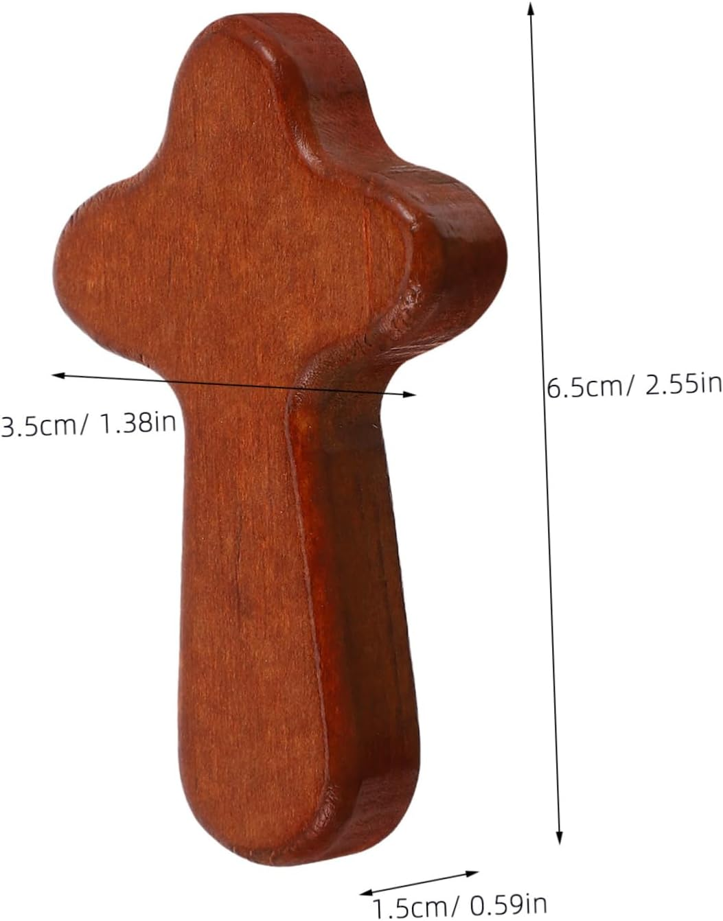 ZUNOXAZ 3Pcs Small Hand Held Wooden Jesus Crosses Prayer Crosses Pocket Cross for Christian Gifts image number 4