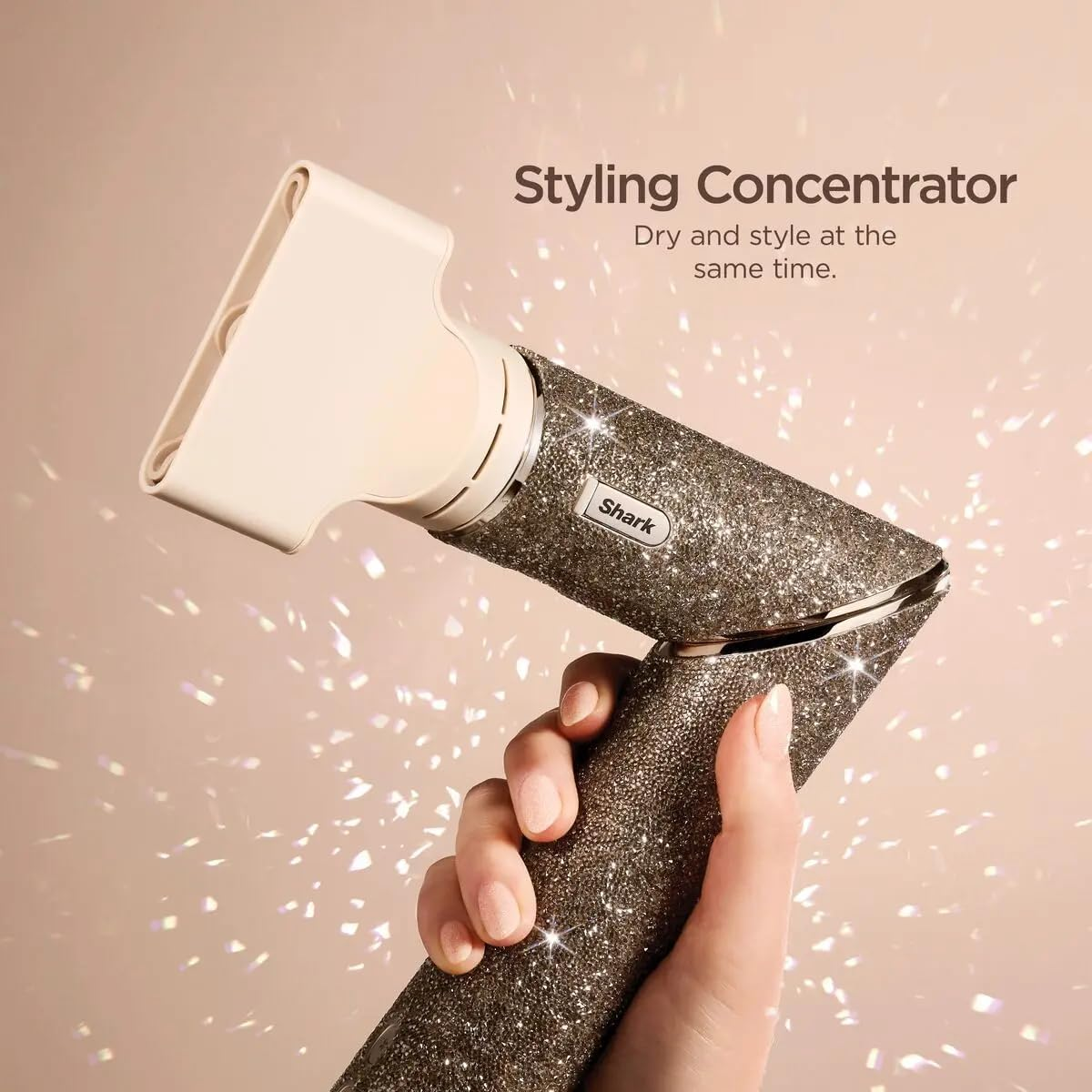 Shark Flexstyle Sparkle Limited Edition Gold Diamond 5-In-1 Hair Styler and Dryer with Curling Attachment, Paddle Brush, Oval Brush, Concentrator, Diffuser, Storage Box, No Heat Damage HD446JSEU image number 1