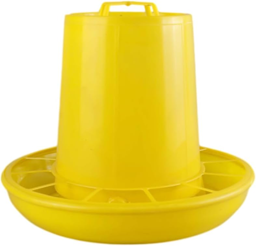 AIMALL Plastic Chicken Feeder Barrel with Anti-Snatch Dividers, 1.5L&ndash;10L Poultry Feed Trough for Farm Chickens and Hens, Hanging and Ground Feeding Basin image number 2