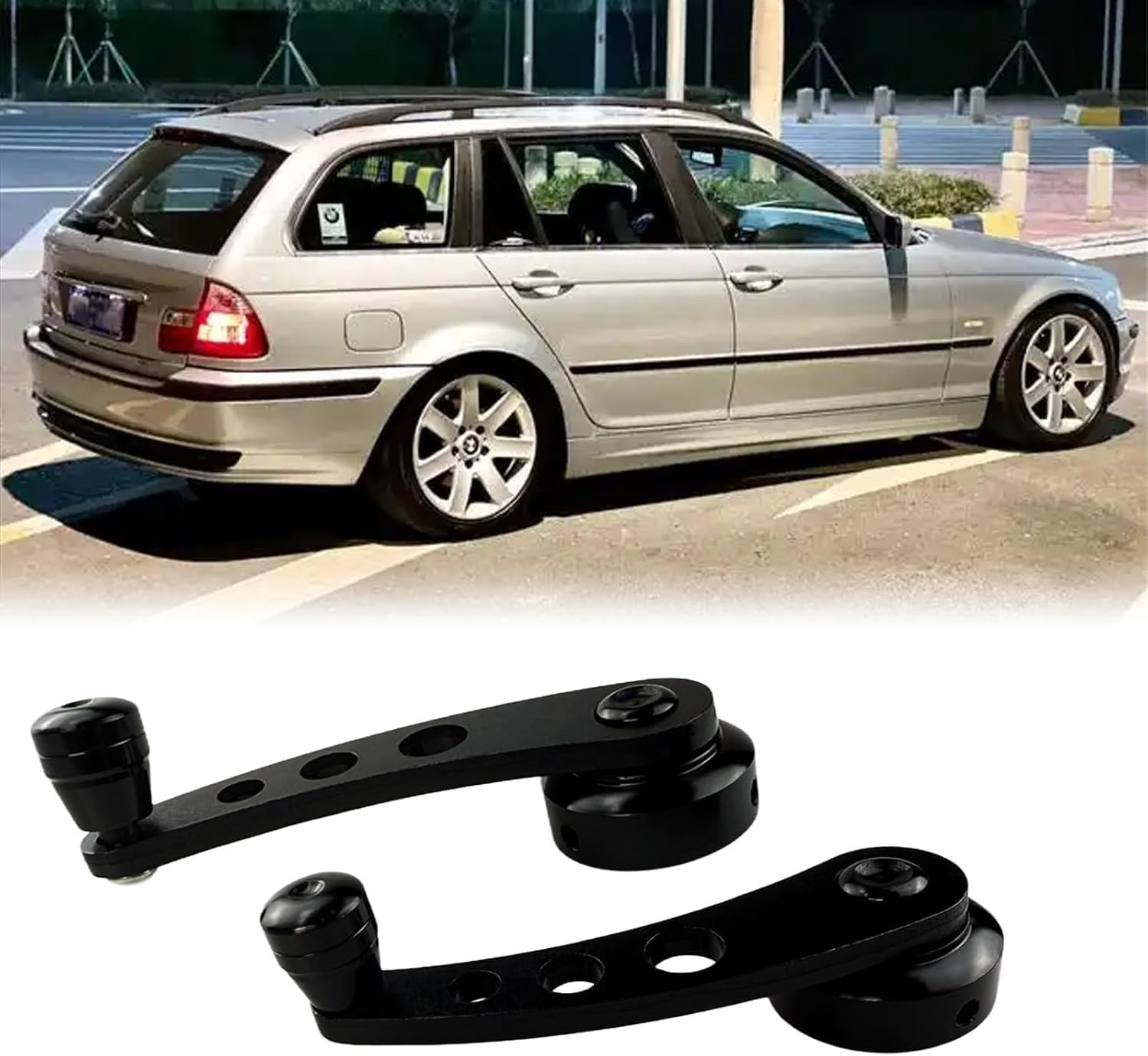 Aluminum Car Window Winder Handle, Easy Install Universal Replacement Crank for Door Glass, Black Anodized SUV Truck Automotive Window Cranks(Black) image number 4