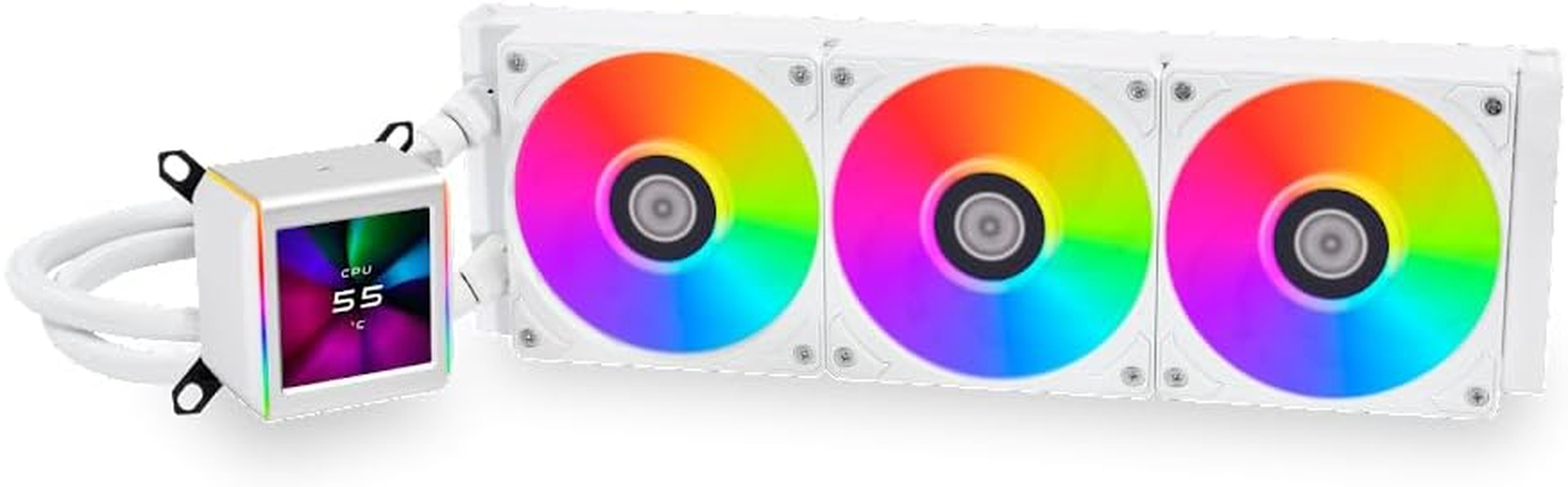 Lian Li Galahad II LCD Screen W/480X480RESOLUTION 360 Closed Loop ARGB AIO Liquid All-In-One CPU Cooler ARGB Fans 2450RPM Black