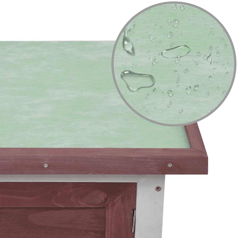 Outdoor Rabbit Hutch 1 Layer Brown Wood Pet House Small Animal Shelter Garden image number 4