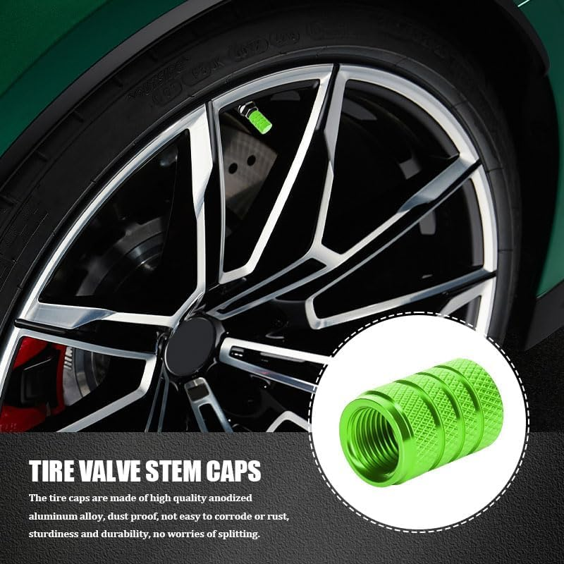 4 Pcs Tyre Valve Caps, Aluminum Car Tyre Valve Dust Caps, with Sealing Ring, Corrosion Resistant Universal Stem Covers for Cars, Trucks, Motorcycles, Bikes - Blue image number 4