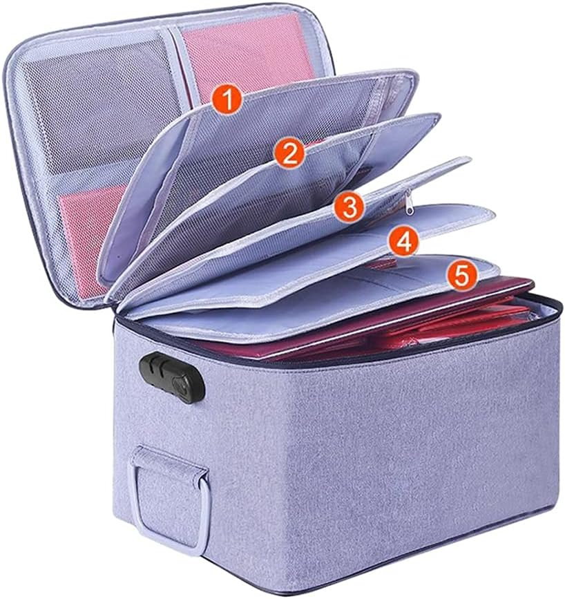 Document Package， Document Holder with Zipper, Important Organizer, Storage Bag Waterproof(Gray)