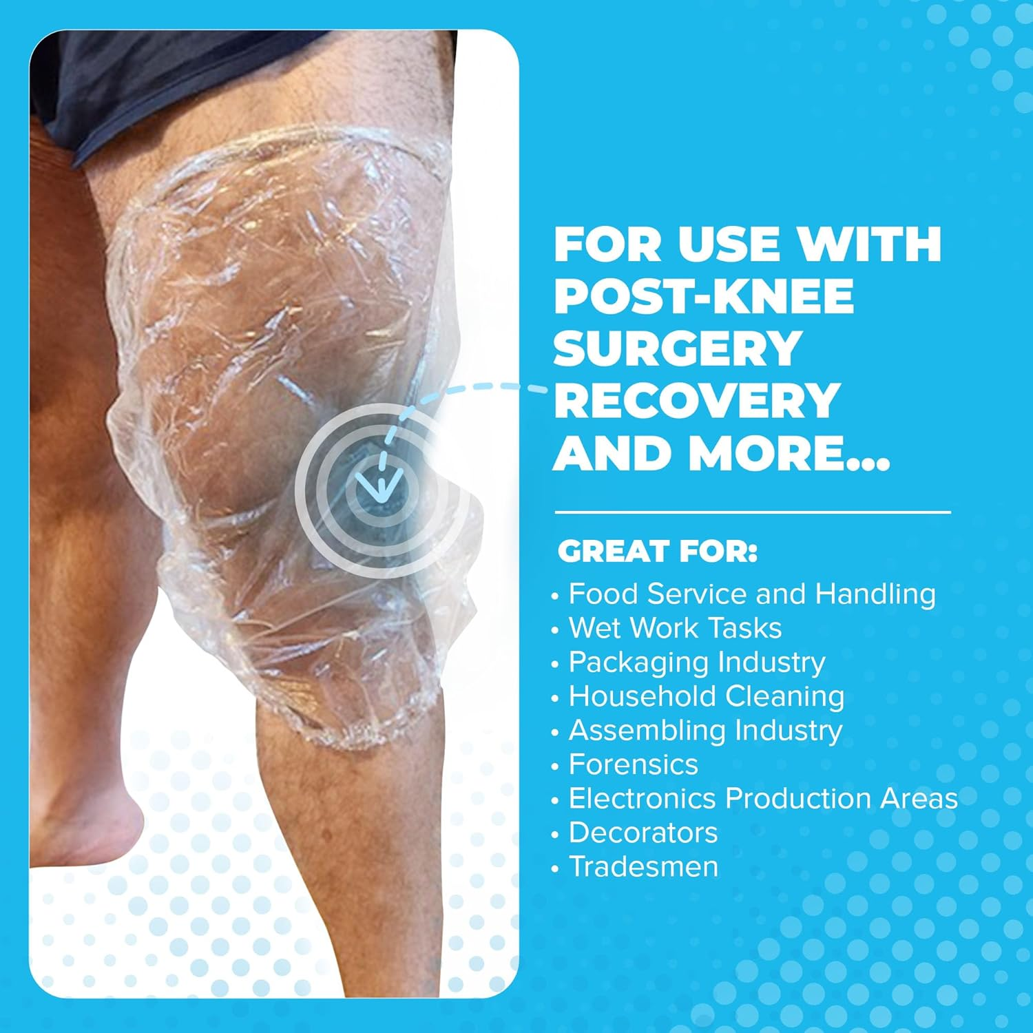 PICC LINE COVER for Showers - 25 Pack - LARGE - Waterproof Disposable - Elbow/Knee - Protector Guard image number 4