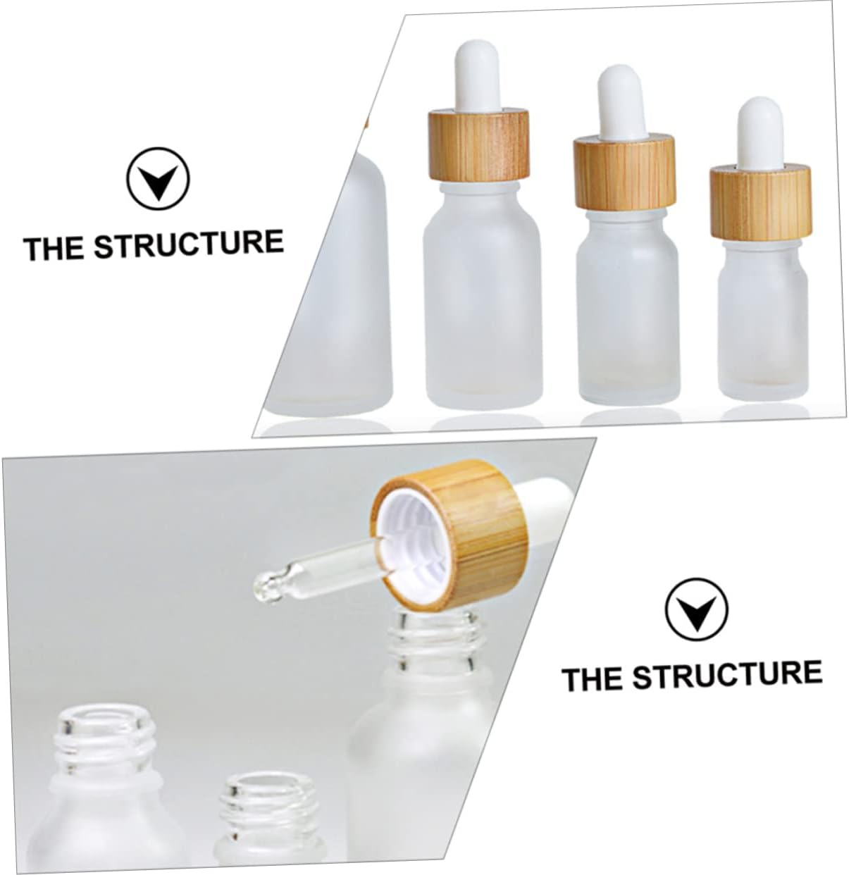 STOBAZA 8Pcs Glass Essential Oil Dropper Bottles Empty Bottles Droppers Refillable for Hair Oil Perfume Essential image number 5