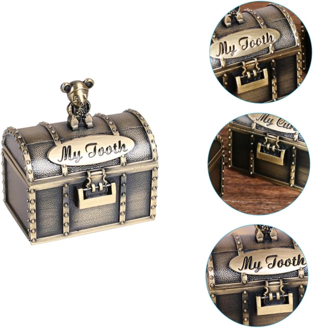 2Pcs Tooth Box Boys and Girls Keepsake Teeth Cases Made of Material for Fetal Hair Storage Box image number 4