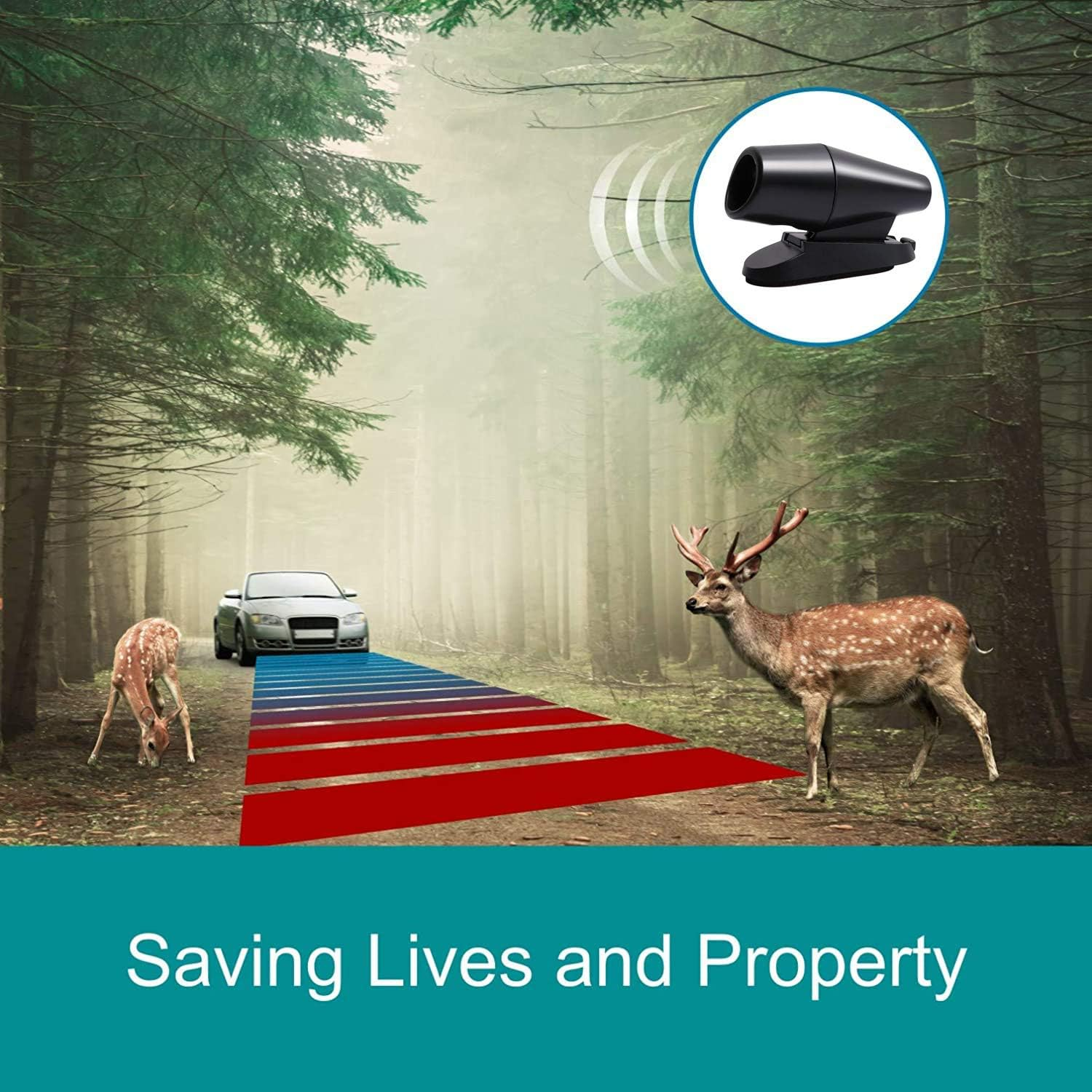 CITKOU 4Pcs Deer Whistles for Vehicles Wind Activated Black image number 6