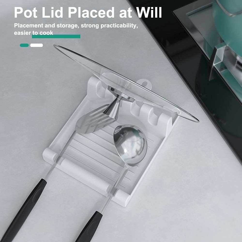 2 Pack Utensil Rest for Stove Top, Spatula/Ladle/Spoon Rest with Drip Pad & Pot Lid Holder Stand for Kitchen, Cooking Utensil No Drip Holder, Multifunction Kitchen Spatula Rack with Lid Holder image number 5