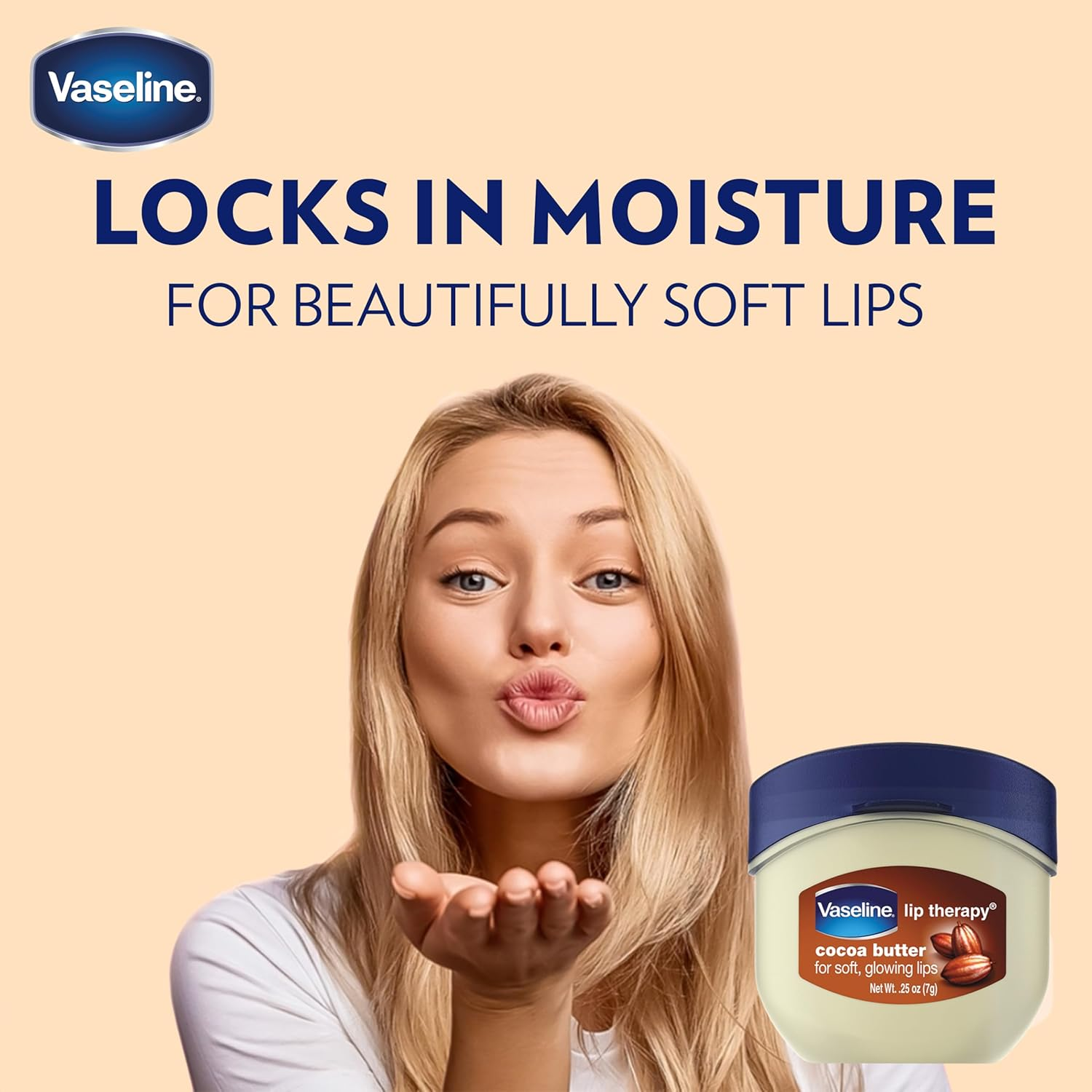 Vaseline Lip Therapy Tub 7G Ideal for Instantly Soft Smooth Lips Cocoa Butter Fast-Acting Nourishment with Petroleum Jelly and a Cocoa and Vanilla Scent. image number 2
