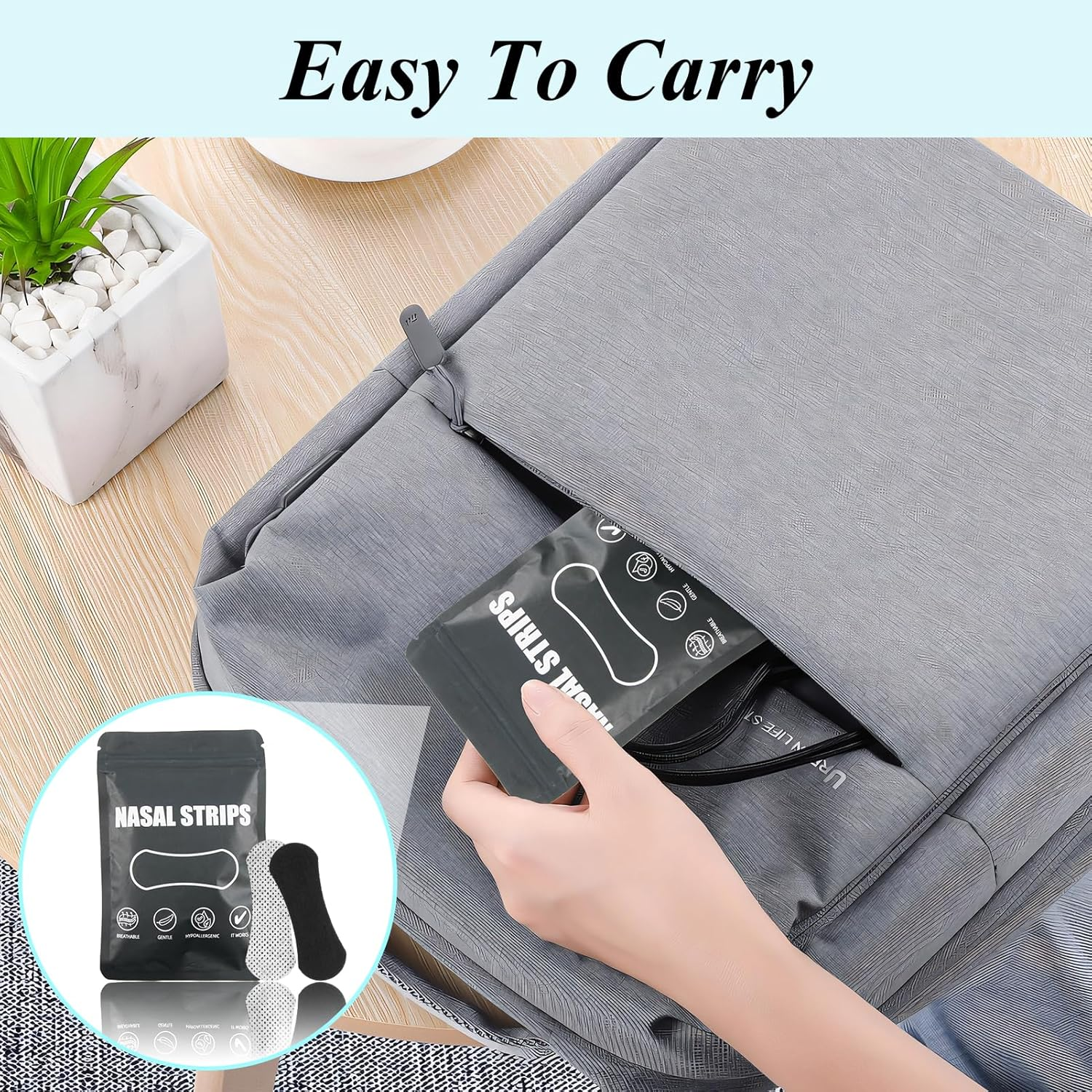 Ozessence 30 Pcs Nasal Strips, Nose Strips for Sleeping, Relieve Nasal Congestion and Mouth Breathing, Helps Improve Nasal Congestion Snoring and Breathing Adjustment after Exercise image number 2