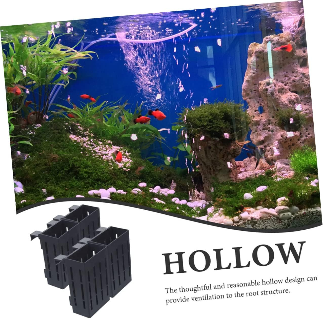 4Pcs Hanging Aquarium Plant Holder Aquatic Plant Pots for Improved Growth for Fish Tank Decoration and Aquatic Cultivation image number 6