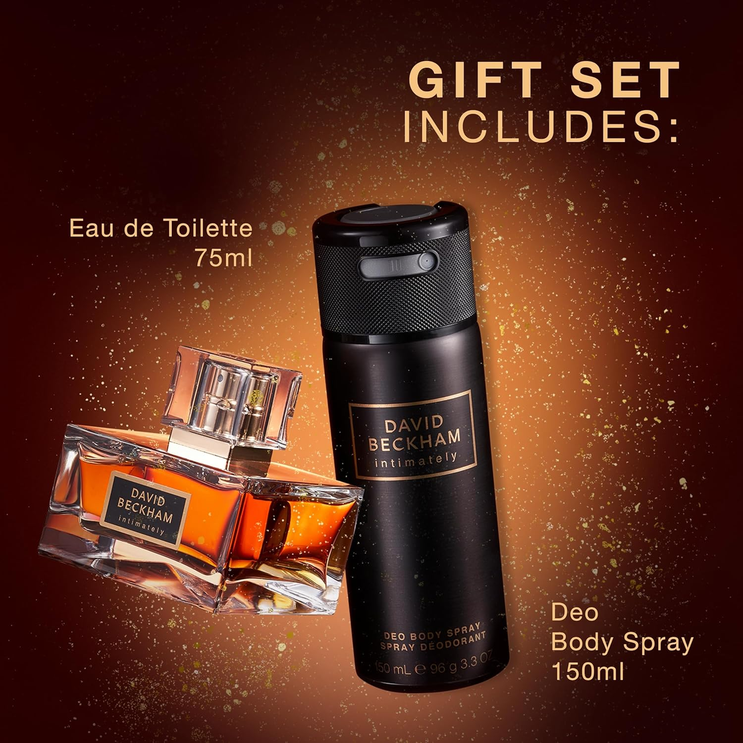 David Beckham Intimately Beckham Eau De Toilette and Deo Body Spray Gift Set for Men, Aromatic Ambery Fragrance, 75Ml and 150Ml image number 3