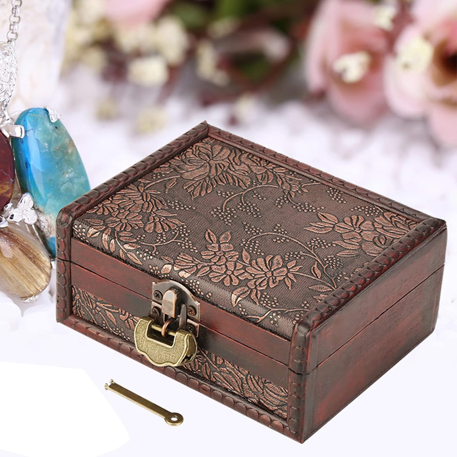 Vintage European Style Wooden Jewellery Box, Storage Case image number 1