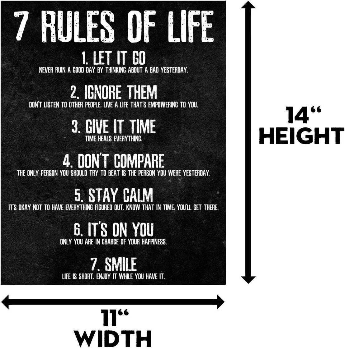 7 Rules of Life Motivational Poster - Printed on Premium Cardstock Paper - Sized 11 X 14 Inch - Perfect Print for Bedroom or Home Office image number 4