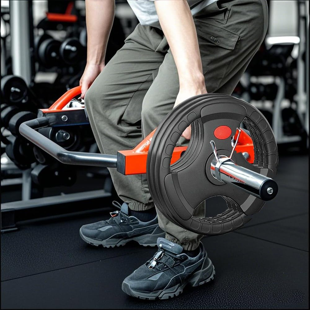 ALSTON Heavy Duty Hex Trap Bar Olympic Deadlift Squat Bars Max 300Kg Load Hexagonal Bar with 2 Spring Clasps and Handles for Home Gym Squat Shrug and Farmer Walk image number 3