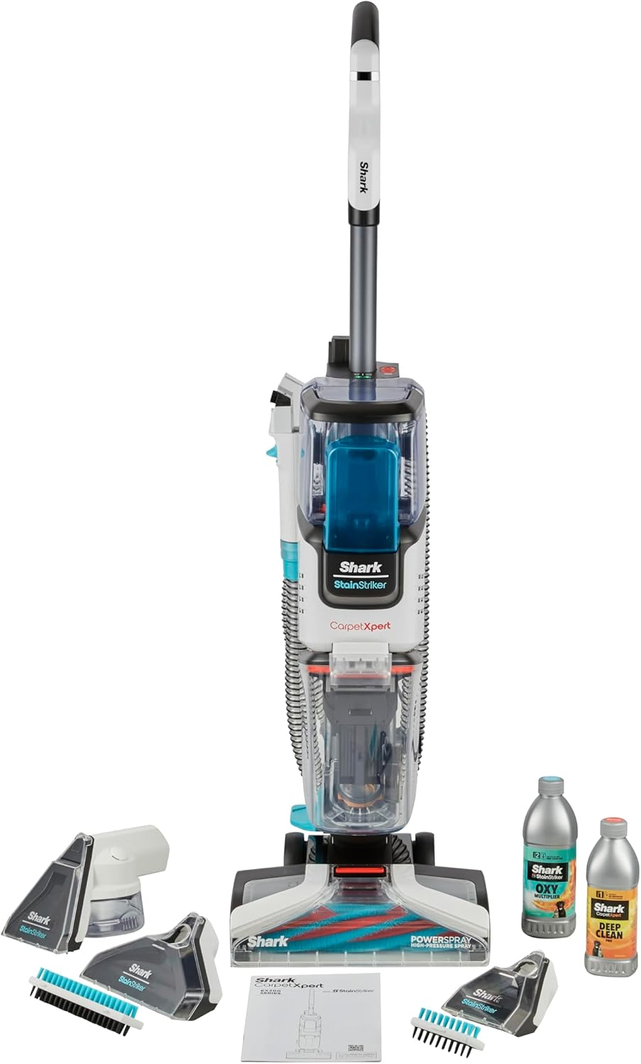 Shark Carpetxpert Deep Carpet Cleaner with Built-In Stainstriker, Portable Upholstery Cleaner, Powerful Dual-Action Stain & Spot Remover, EX200ANZ, White image number 4