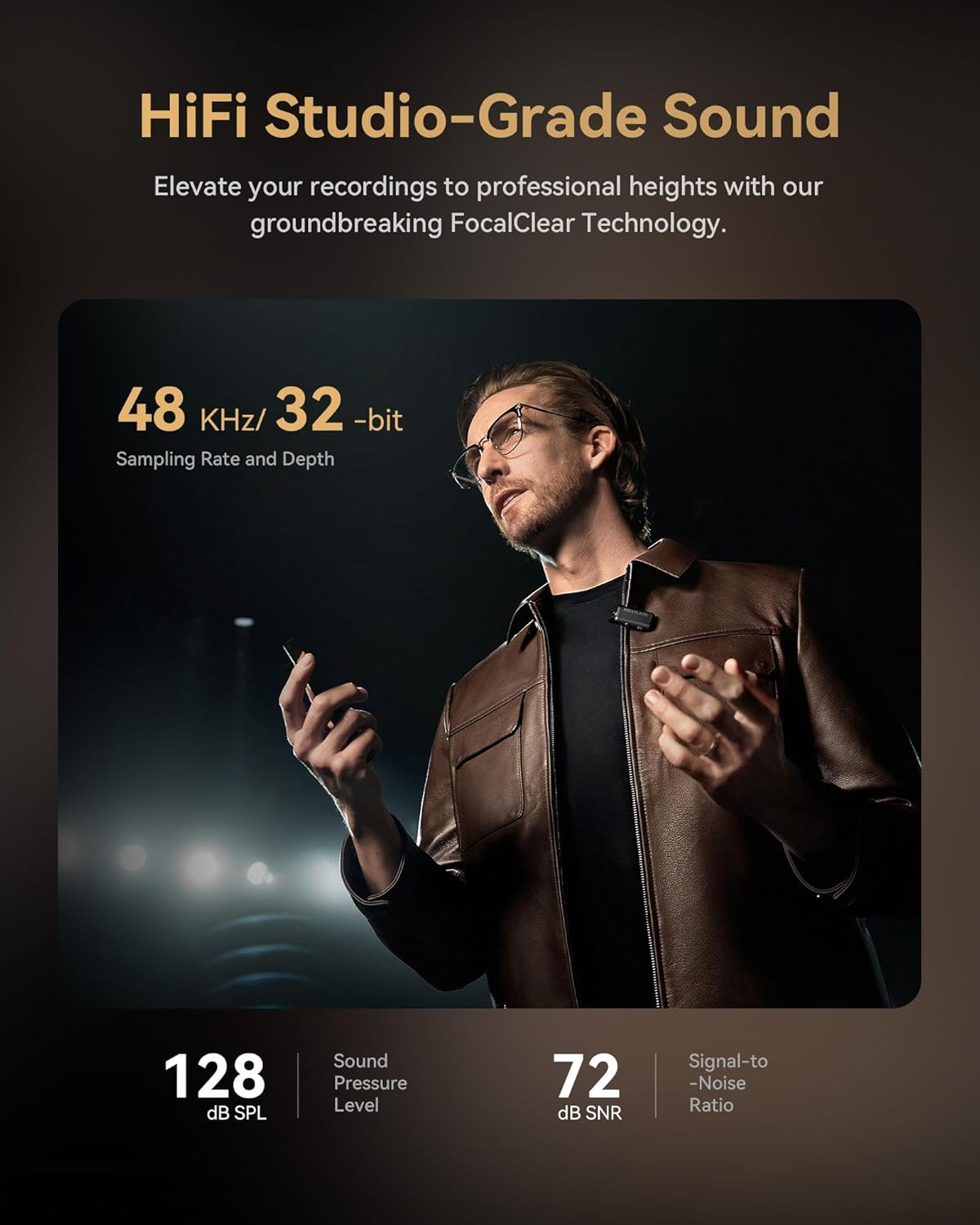 Hollyland Lark MAX 2 Wireless Microphone for Iphone/Camera/Android, AI Noise Cancel, Revolutionary Wireless Monitoring, 32Bit Full-Chain Audio (Ultimate Combo, 2TX+2RX+OWS Earphones + Charging Case) image number 4