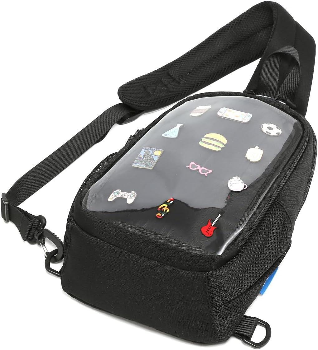 CHERRY SAUCE Kawaii Oxford Ita Bag Pin Display Chest Pack Shoulder Bag Sport Backpack Hiking Daypack - Beige image number 2