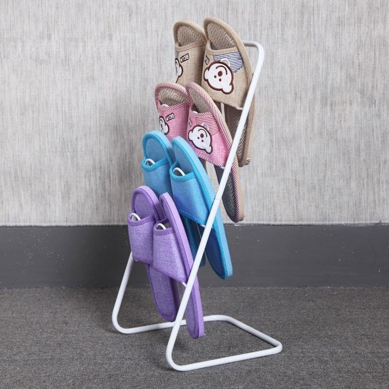 AIMALL Slippers Storage Rack, Creative Wrought Iron Shoe Organizer for Bathroom, Bedroom & Living Room, Removable Draining, Non-Slip, Large Capacity, 9.84 X 9.94 X 23.62In