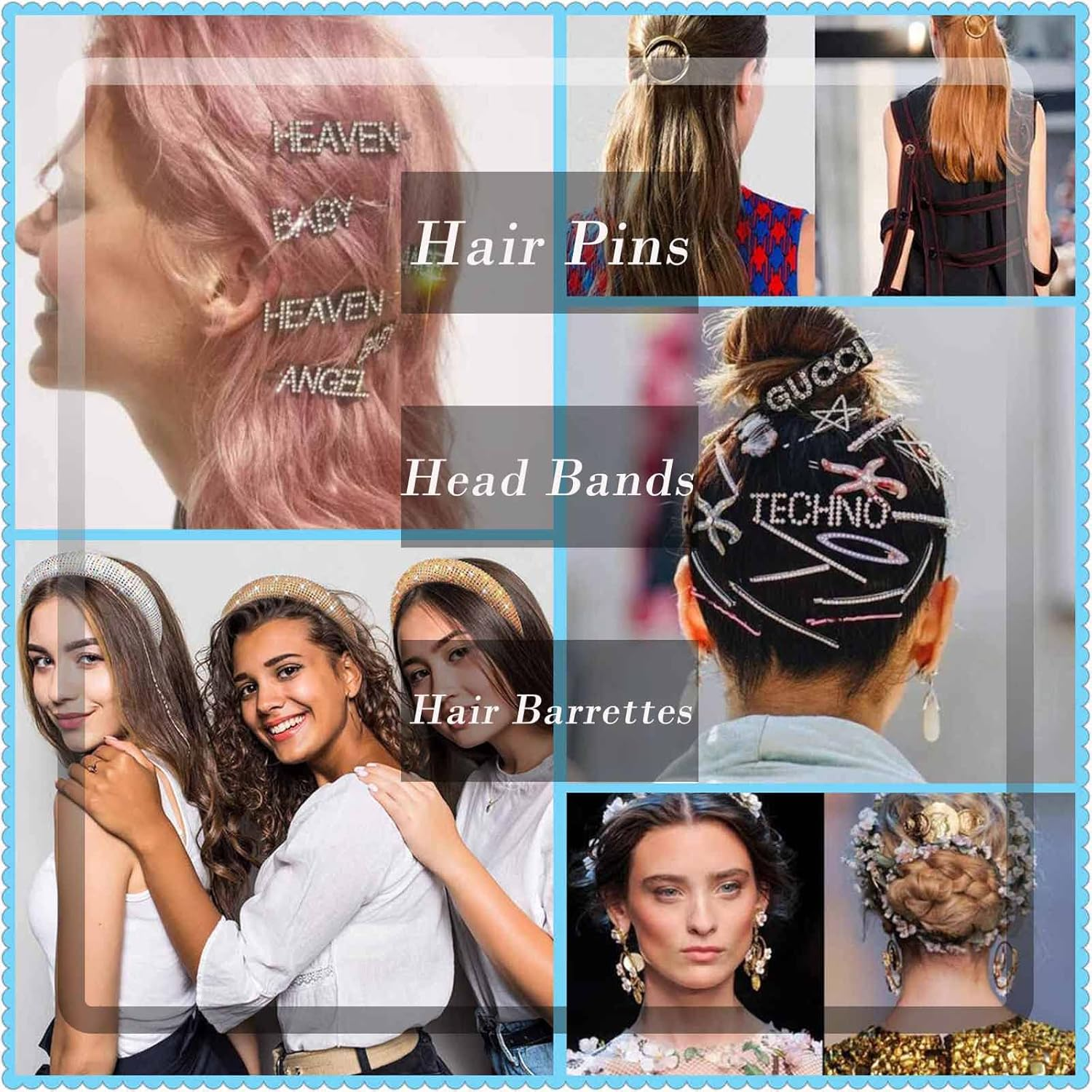 Inateannal Small Opal Hair Claw Clips for Women Girls Non-Slip Shark Clip Hair Clip Large Wedding Bridal Hair Clip Hair Accessories for Thick Hair Thin Hair