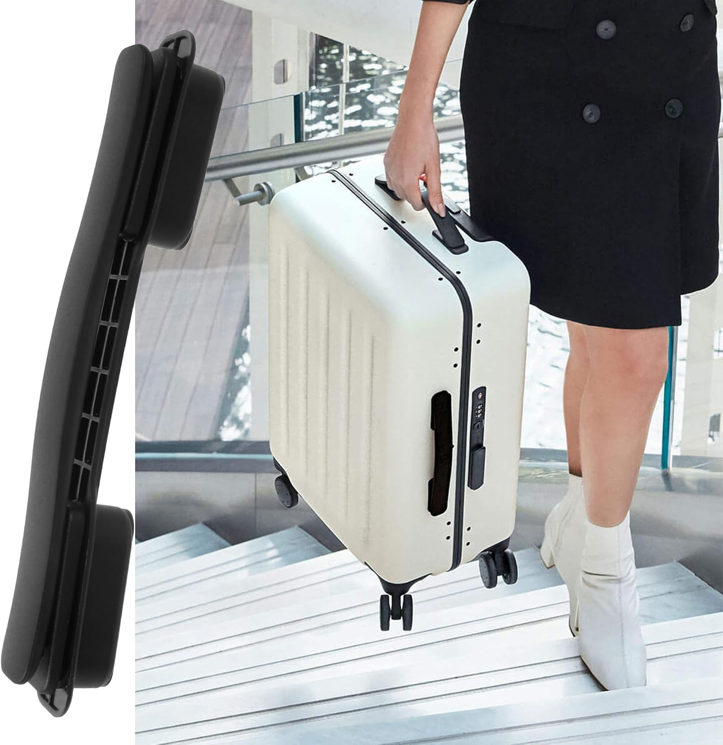 RDEXP 2Pcs B128 Suitcase Luggage Flexible Handle Grip Handle Replacement 200Mm W/Screw image number 2