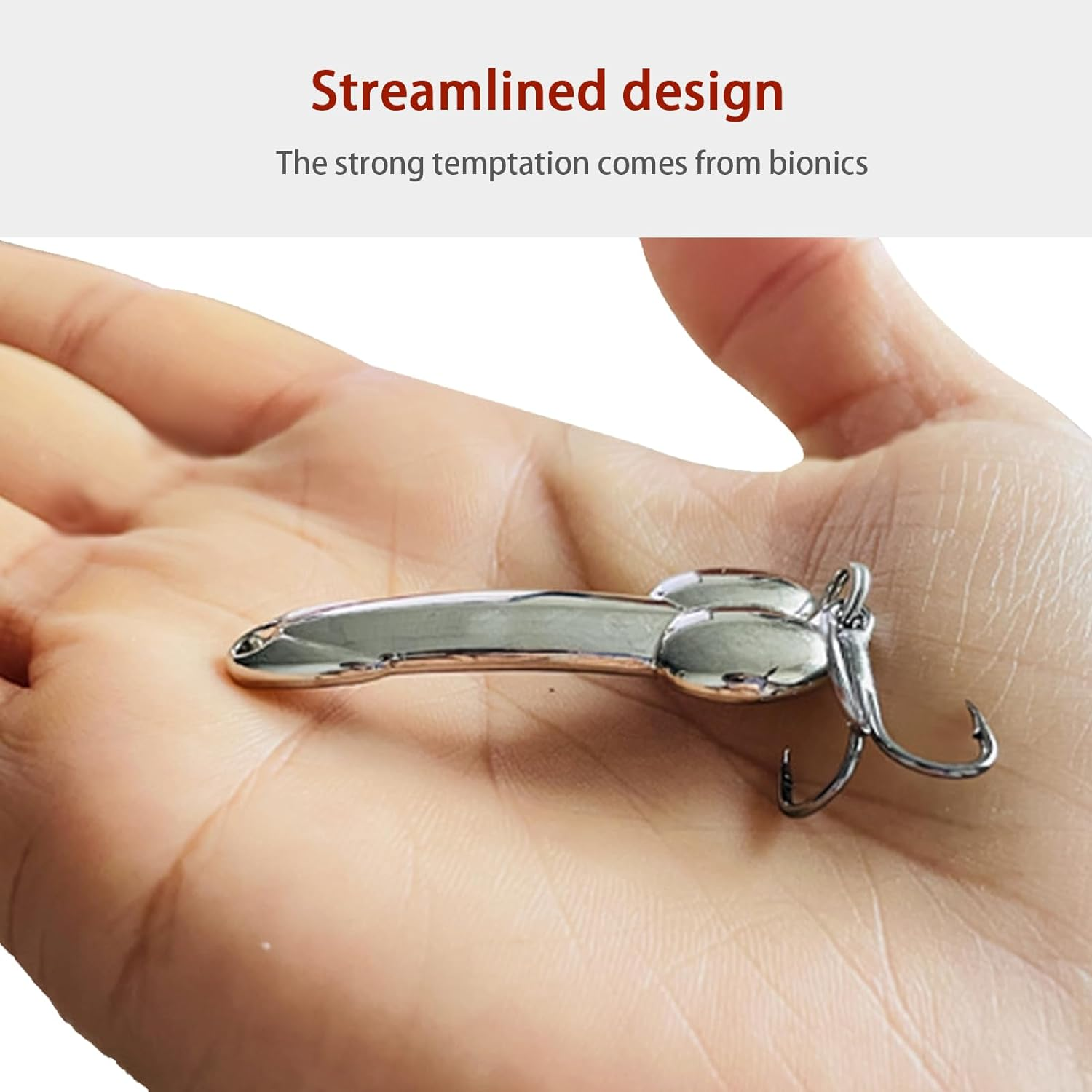 4Pcs Funny Fishing Lures, Top Water Bass Fishing Lure, Bass Fishing Gear Spinner Baits Freshwater Saltwater Fish Equipment Fish Hook Gift for Fathers Day, Fishing Gifts for Men - Rose Gold image number 7