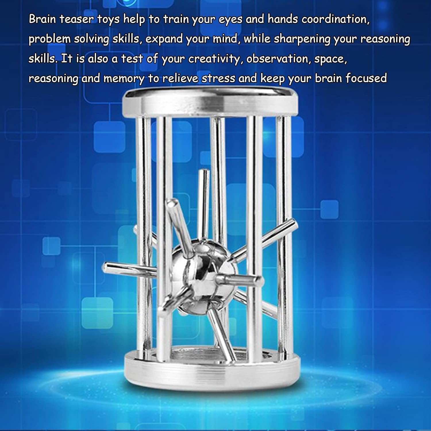 Roseflower 15 Pcs IQ Test Puzzle Brain Teaser Metal Wire Puzzles Mind Game Educational Toys Disentanglement Unlock Interlock Game Magics Trick Toy for Party Favor Kids Adults Challenge Interlock Game