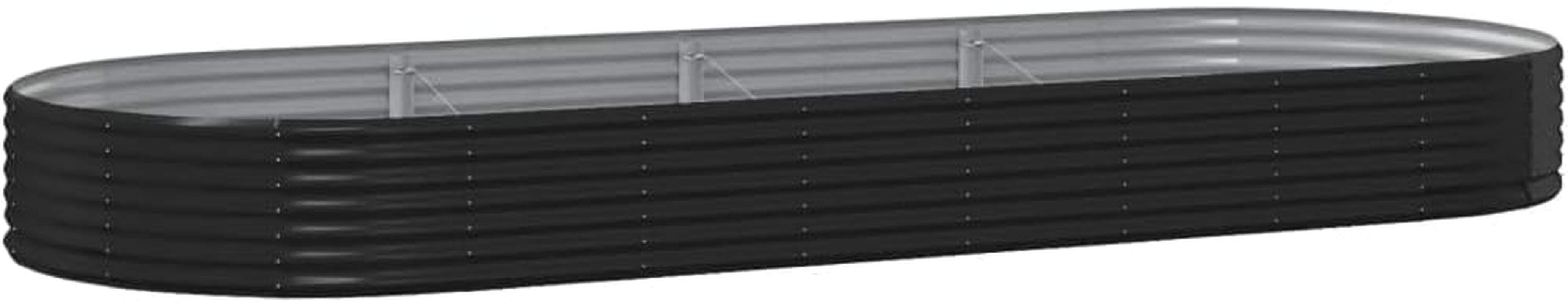 Vidaxl Garden Raised Bed Flower Box - Anthracite Powder-Coated Steel Planter Pot, 507X100X36 Cm, Outdoor Planter Box for Gardens, Balconies, Patios